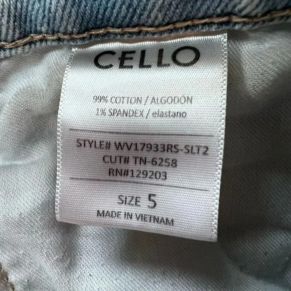 Cello Los Angeles Women's Blue Light Wash 5 Pocket Style Denim Jeans Size 5 - Picture 6 of 10